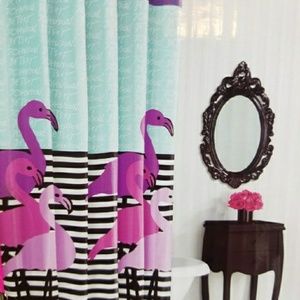 Betsey Johnson Flamingo Trio  Shower Curtain NWT